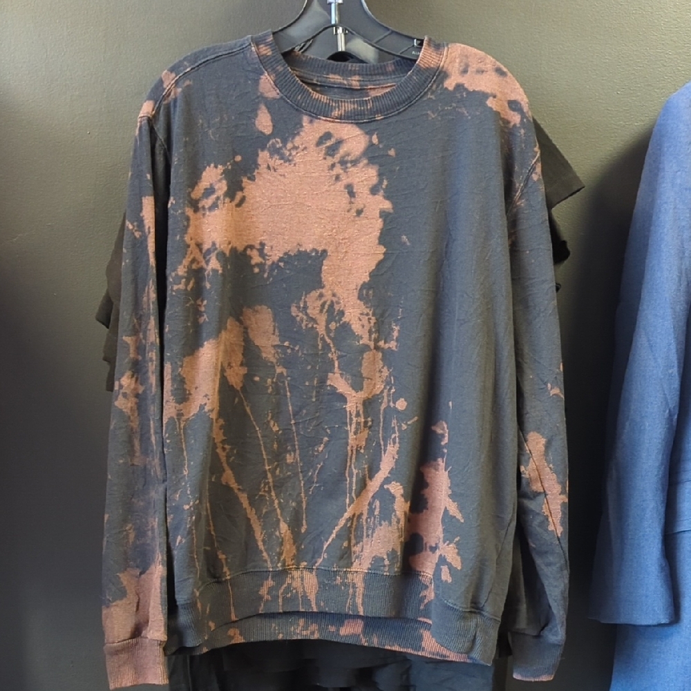 Athletech Black and Brown Tie-Dye Top